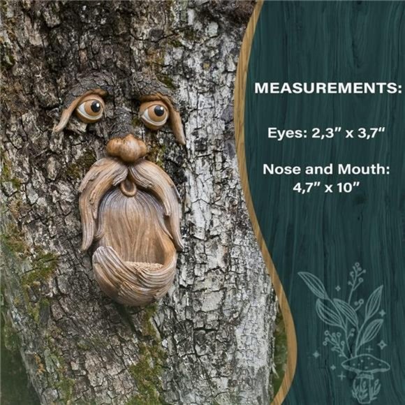 Tree Faces Decor Outdoor – Tree Hugger Yard Art Garden Decoration – Bird Feeders - Picture 10 of 12
